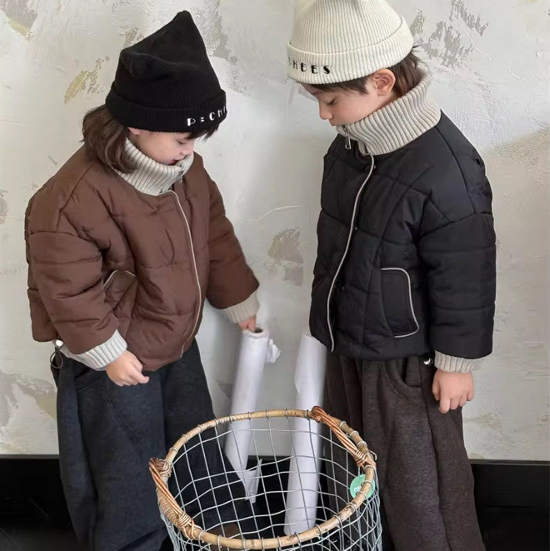 Sumi Soft Funnel Neck Padded Coat (Black)